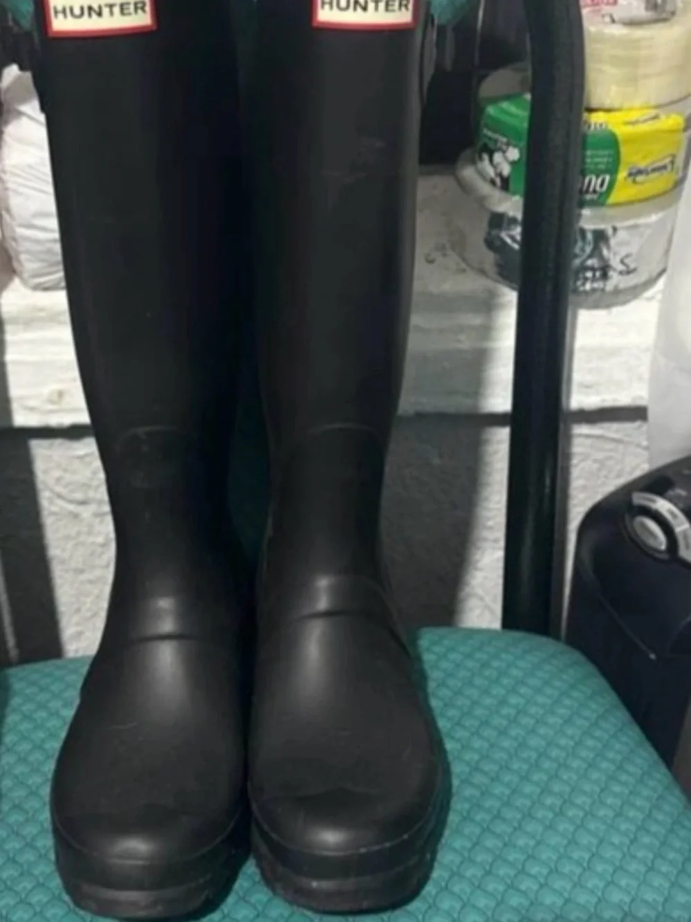 Hunter Black Matte Rubber Buckle Boot